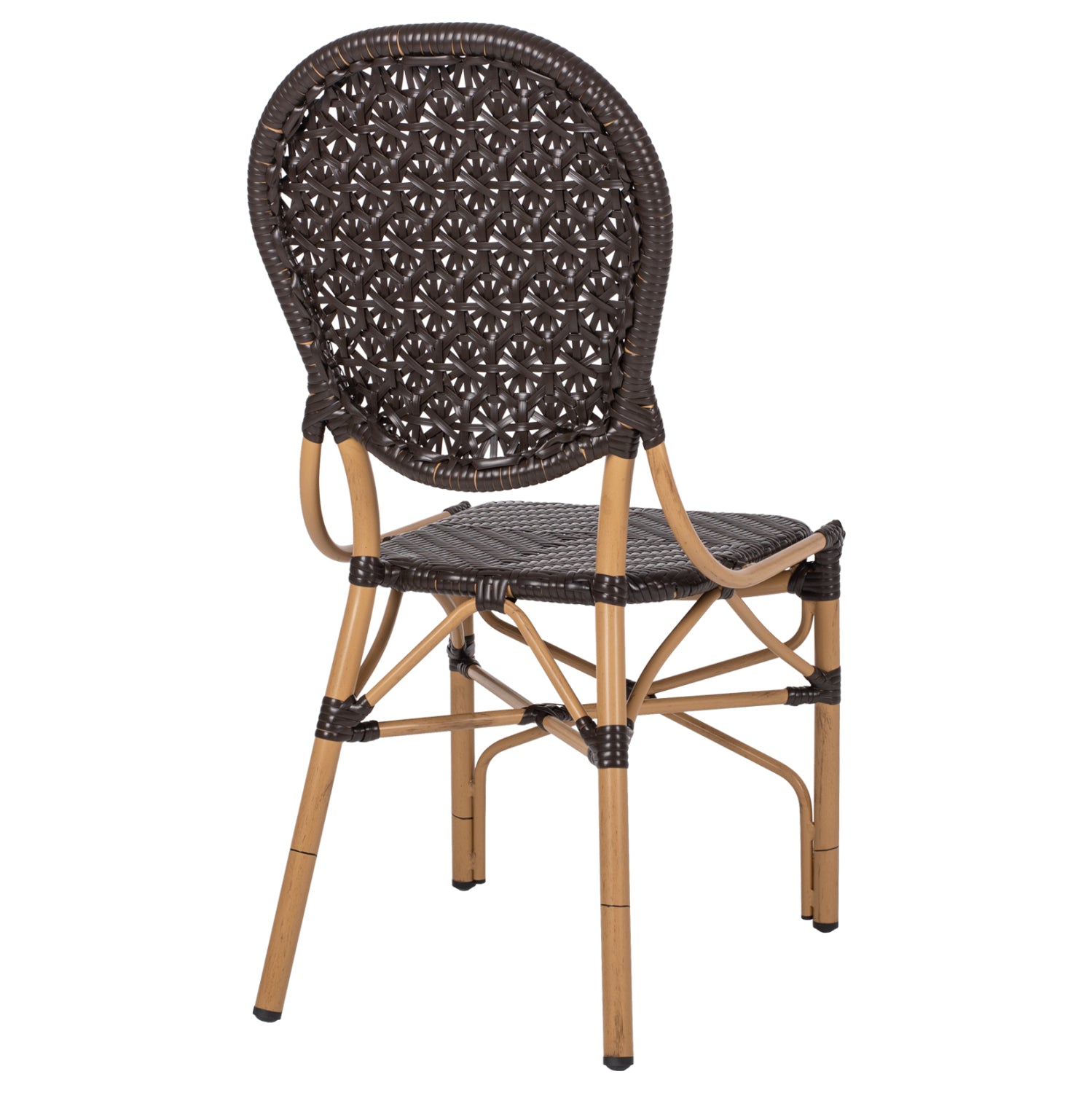 ΚΑΡΕΚΛΑ ΑΛΟΥΜΙΝΙΟΥ BAMBOO LOOK ΜΕ ΚΑΦΕ PE RATTAN HM5925.01 47x58x95Yεκ. - Pakobazaar