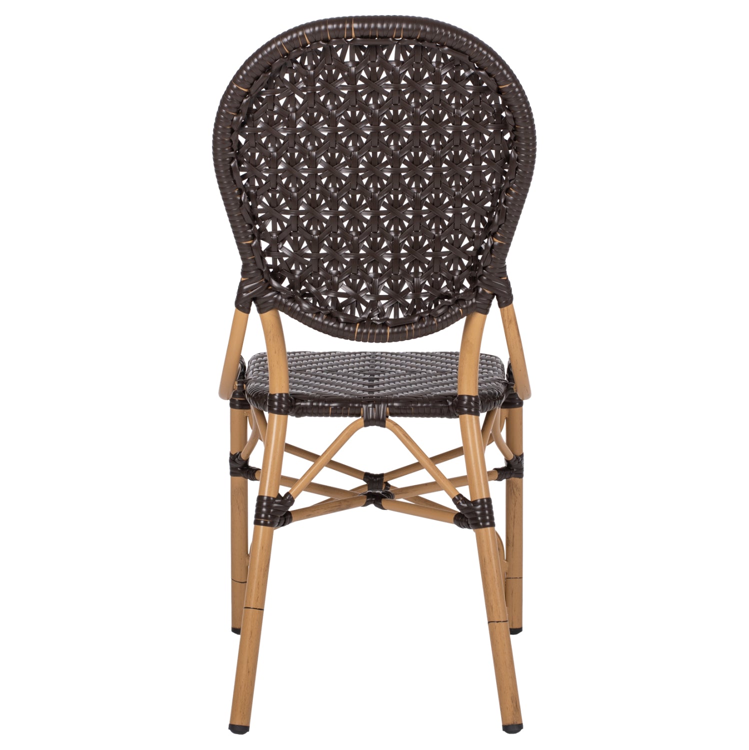 ΚΑΡΕΚΛΑ ΑΛΟΥΜΙΝΙΟΥ BAMBOO LOOK ΜΕ ΚΑΦΕ PE RATTAN HM5925.01 47x58x95Yεκ. - Pakobazaar
