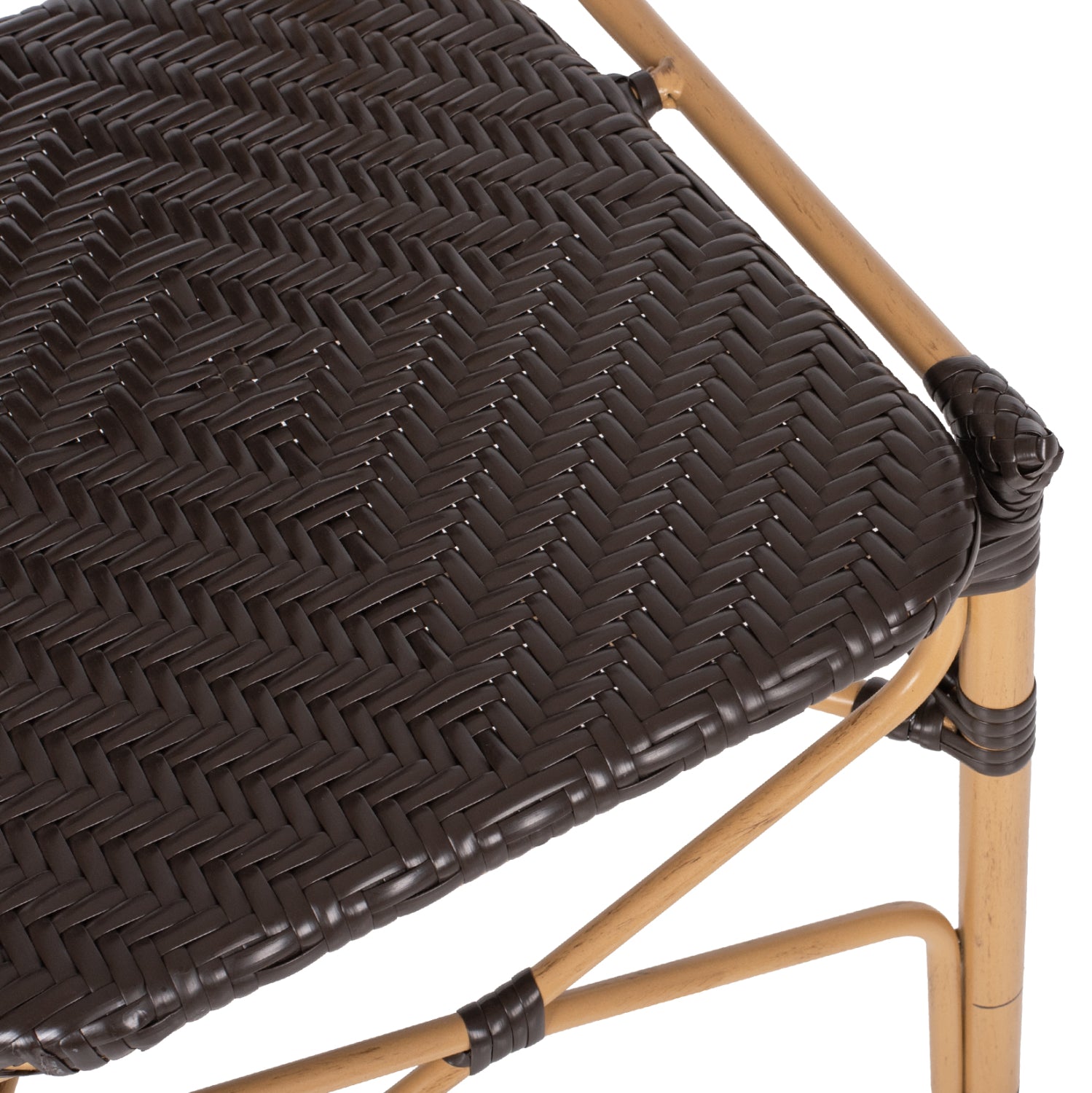 ΚΑΡΕΚΛΑ ΑΛΟΥΜΙΝΙΟΥ BAMBOO LOOK ΜΕ ΚΑΦΕ PE RATTAN HM5925.01 47x58x95Yεκ. - Pakobazaar