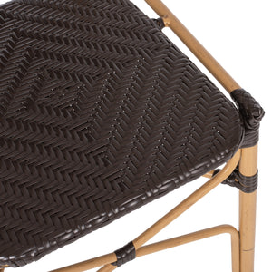 ΚΑΡΕΚΛΑ ΑΛΟΥΜΙΝΙΟΥ BAMBOO LOOK ΜΕ ΚΑΦΕ PE RATTAN HM5925.01 47x58x95Yεκ. - Pakobazaar