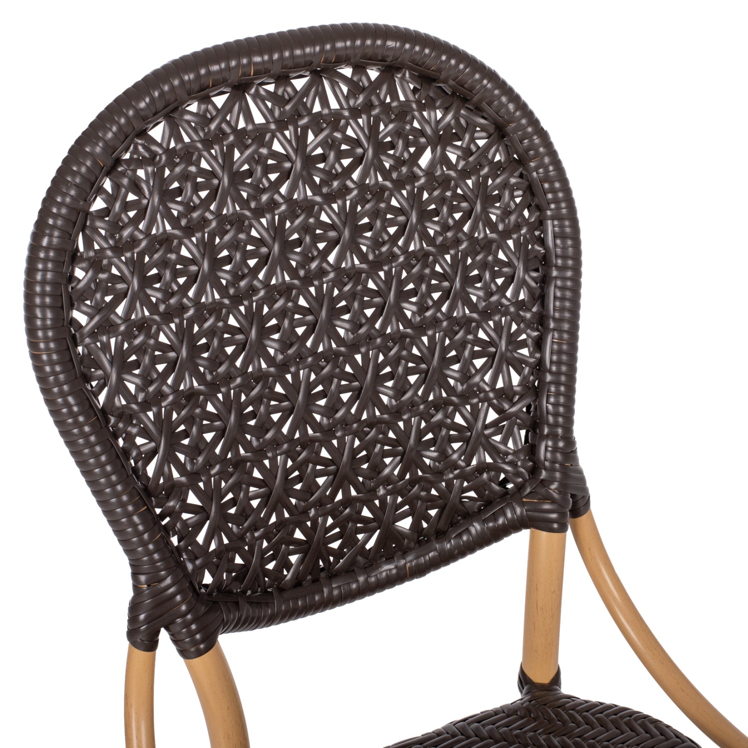 ΚΑΡΕΚΛΑ ΑΛΟΥΜΙΝΙΟΥ BAMBOO LOOK ΜΕ ΚΑΦΕ PE RATTAN HM5925.01 47x58x95Yεκ. - Pakobazaar