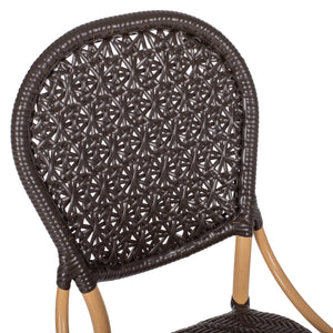 ΚΑΡΕΚΛΑ ΑΛΟΥΜΙΝΙΟΥ BAMBOO LOOK ΜΕ ΚΑΦΕ PE RATTAN HM5925.01 47x58x95Yεκ. - Pakobazaar