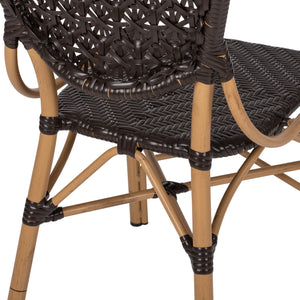 ΚΑΡΕΚΛΑ ΑΛΟΥΜΙΝΙΟΥ BAMBOO LOOK ΜΕ ΚΑΦΕ PE RATTAN HM5925.01 47x58x95Yεκ. - Pakobazaar