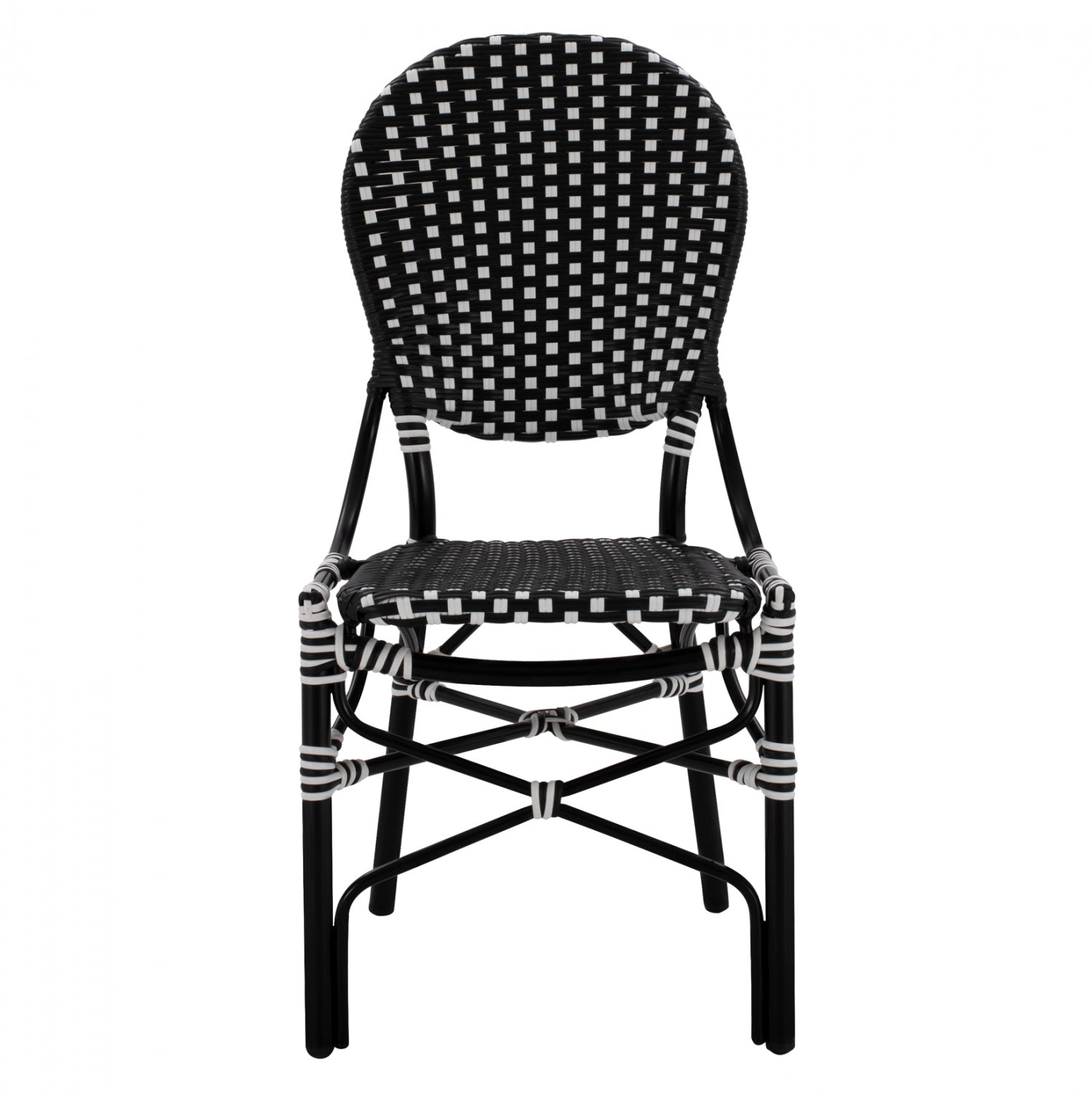 ΚΑΡΕΚΛΑ ΑΛΟΥΜΙΝΙΟΥ BAMBOO LOOK ΜΕ WICKER ΜΑΥΡΟ ΛΕΥΚΟ HM5792.02 46x60x96 εκ. - Pakobazaar