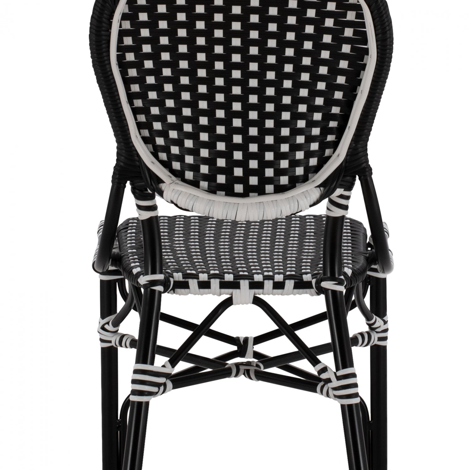 ΚΑΡΕΚΛΑ ΑΛΟΥΜΙΝΙΟΥ BAMBOO LOOK ΜΕ WICKER ΜΑΥΡΟ ΛΕΥΚΟ HM5792.02 46x60x96 εκ. - Pakobazaar