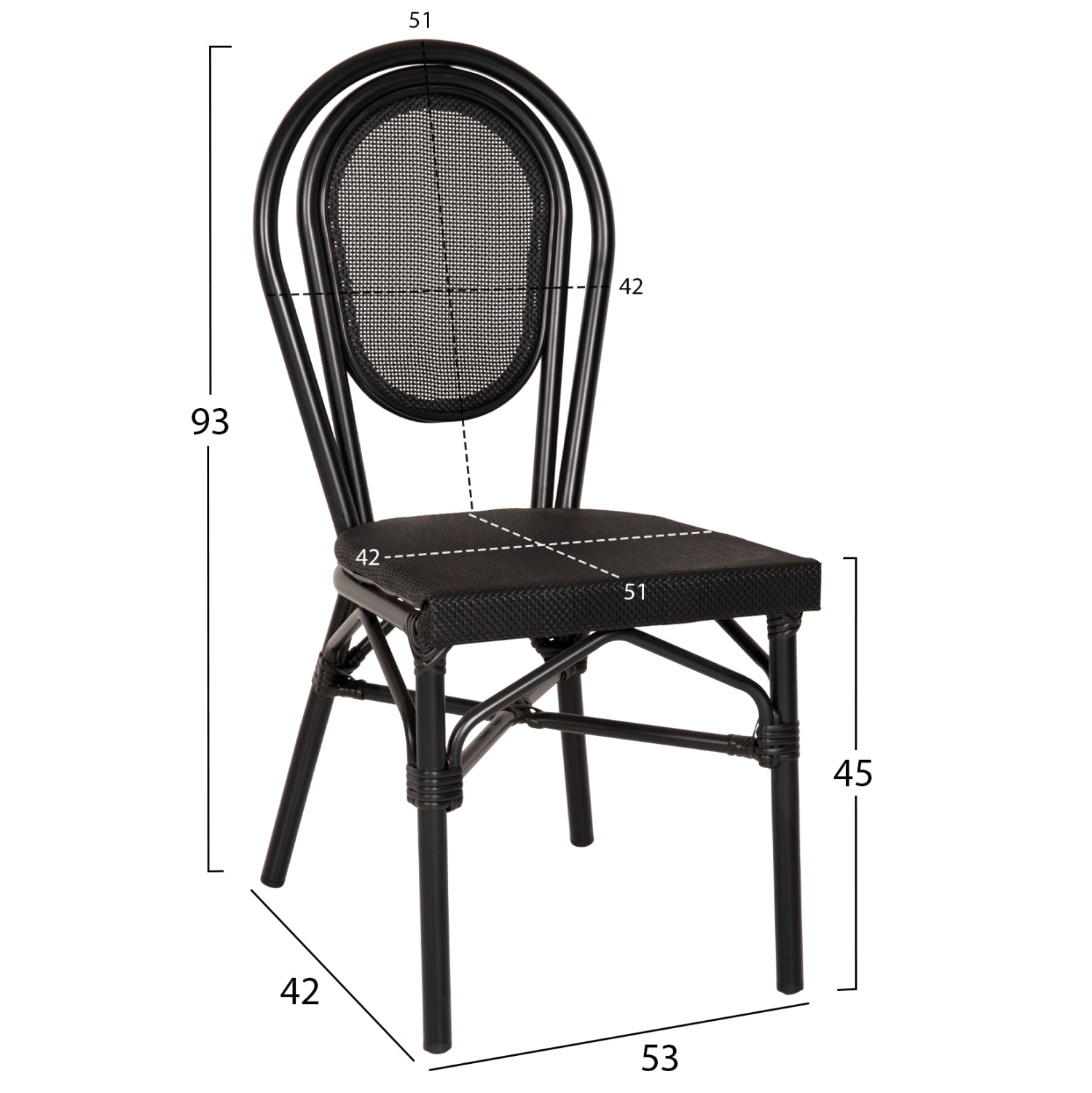 ΚΑΡΕΚΛΑ ΑΛΟΥΜΙΝΙΟΥ TRENT BAMBOO LOOK ΜΕ TEXTLINE 45x57x88 εκ. HM5052 - Pakobazaar