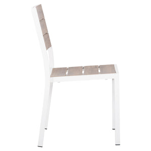 ΚΑΡΕΚΛΑ ΑΛΟΥΜΙΝΙΟΥ SAGA HM6063.01 ΛΕΥΚΗ ΜΕ POLYWOOD 46x52x86Υεκ. - Pakobazaar