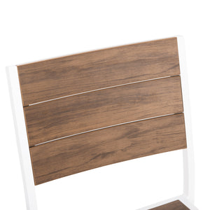ΚΑΡΕΚΛΑ ΑΛΟΥΜΙΝΙΟΥ SAGA HM6063.01 ΛΕΥΚΗ ΜΕ POLYWOOD 46x52x86Υεκ. - Pakobazaar
