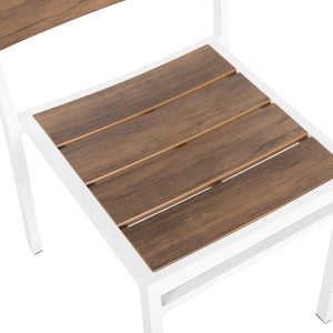 ΚΑΡΕΚΛΑ ΑΛΟΥΜΙΝΙΟΥ SAGA HM6063.01 ΛΕΥΚΗ ΜΕ POLYWOOD 46x52x86Υεκ. - Pakobazaar