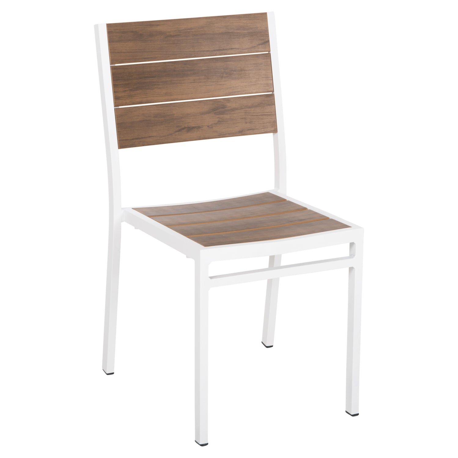ΚΑΡΕΚΛΑ ΑΛΟΥΜΙΝΙΟΥ SAGA HM6063.01 ΛΕΥΚΗ ΜΕ POLYWOOD 46x52x86Υεκ. - Pakobazaar