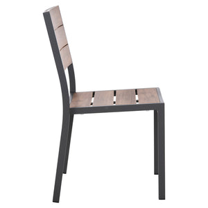 ΚΑΡΕΚΛΑ ΑΛΟΥΜΙΝΙΟΥ SAGA HM6063.02 ΣΚΟΥΡΟ ΓΚΡΙ ΜΕ POLYWOOD 46x52x86Υεκ. - Pakobazaar