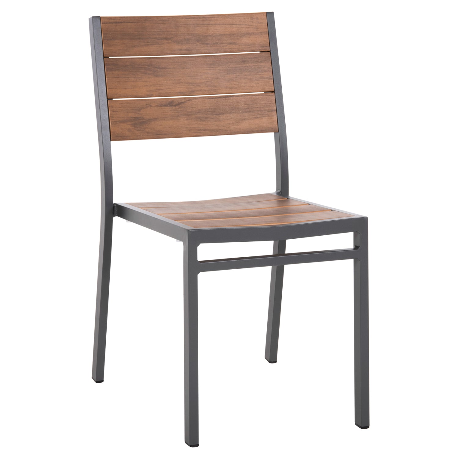 ΚΑΡΕΚΛΑ ΑΛΟΥΜΙΝΙΟΥ SAGA HM6063.02 ΣΚΟΥΡΟ ΓΚΡΙ ΜΕ POLYWOOD 46x52x86Υεκ. - Pakobazaar