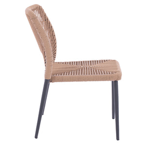 ΚΑΡΕΚΛΑ ΑΛΟΥΜΙΝΙΟΥ ΓΚΡΙ ΜΕ P.E.TWIST RATTAN ΜΠΕΖ HM5770.02 45x63x82Υ εκ. - Pakobazaar