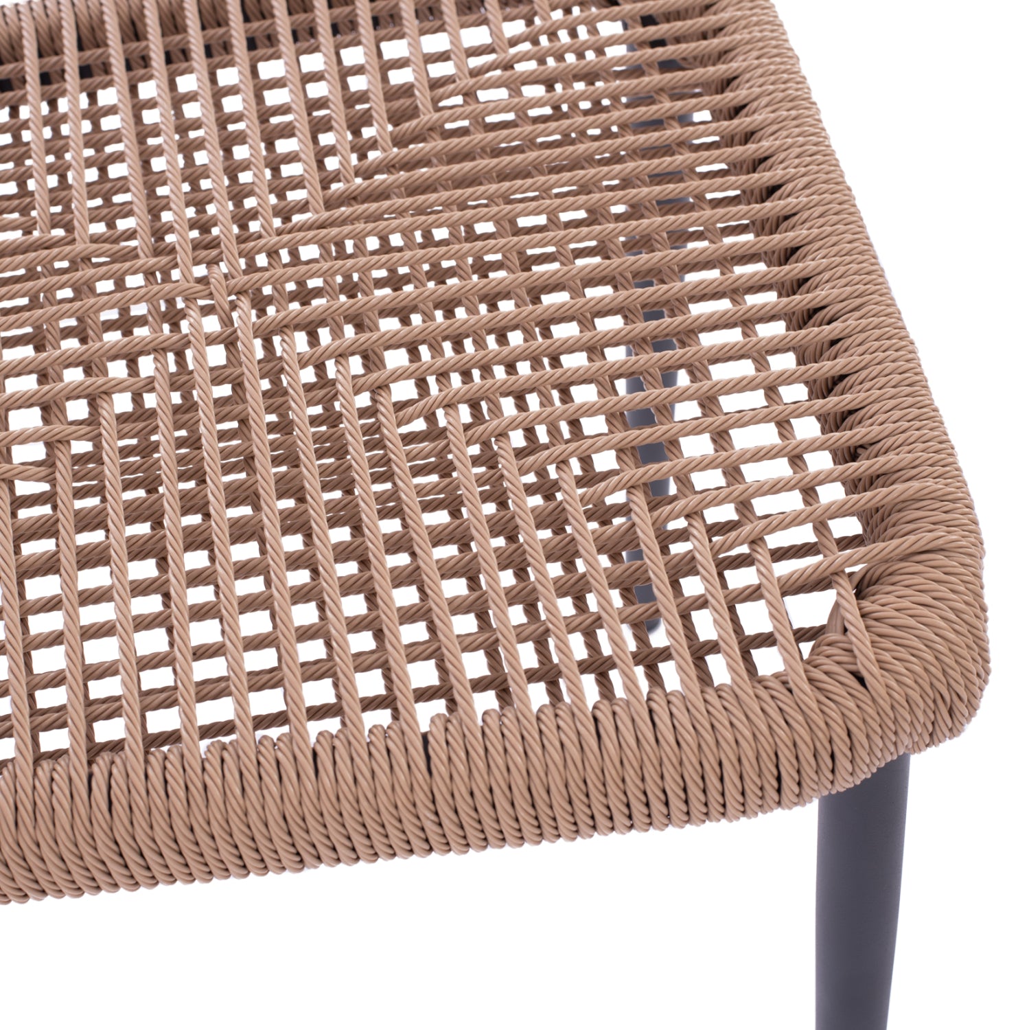 ΚΑΡΕΚΛΑ ΑΛΟΥΜΙΝΙΟΥ ΓΚΡΙ ΜΕ P.E.TWIST RATTAN ΜΠΕΖ HM5770.02 45x63x82Υ εκ. - Pakobazaar