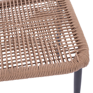 ΚΑΡΕΚΛΑ ΑΛΟΥΜΙΝΙΟΥ ΓΚΡΙ ΜΕ P.E.TWIST RATTAN ΜΠΕΖ HM5770.02 45x63x82Υ εκ. - Pakobazaar