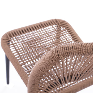 ΚΑΡΕΚΛΑ ΑΛΟΥΜΙΝΙΟΥ ΓΚΡΙ ΜΕ P.E.TWIST RATTAN ΜΠΕΖ HM5770.02 45x63x82Υ εκ. - Pakobazaar