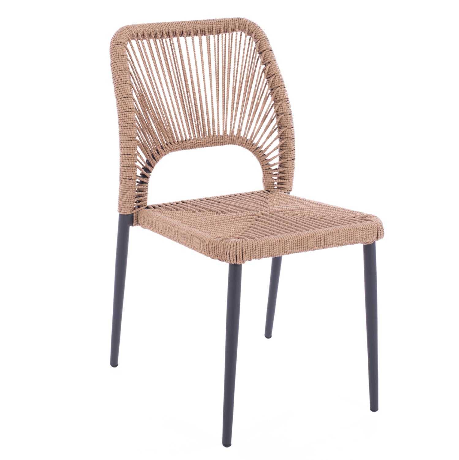 ΚΑΡΕΚΛΑ ΑΛΟΥΜΙΝΙΟΥ ΓΚΡΙ ΜΕ P.E.TWIST RATTAN ΜΠΕΖ HM5770.02 45x63x82Υ εκ. - Pakobazaar