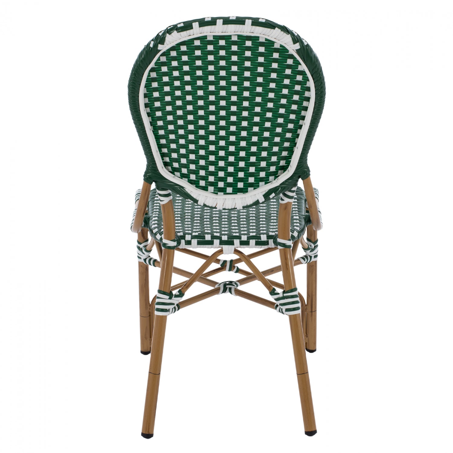ΚΑΡΕΚΛΑ ΑΛΟΥΜΙΝΙΟΥ BAMBOO LOOK ΜΕ WICKER ΠΡΑΣΙΝΟ ΛΕΥΚΟ HM5792.01 47x55x98 εκ. - Pakobazaar