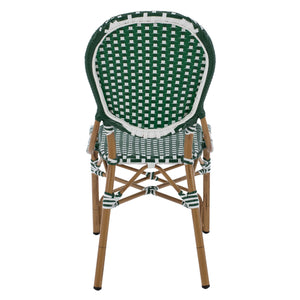 ΚΑΡΕΚΛΑ ΑΛΟΥΜΙΝΙΟΥ BAMBOO LOOK ΜΕ WICKER ΠΡΑΣΙΝΟ ΛΕΥΚΟ HM5792.01 47x55x98 εκ. - Pakobazaar