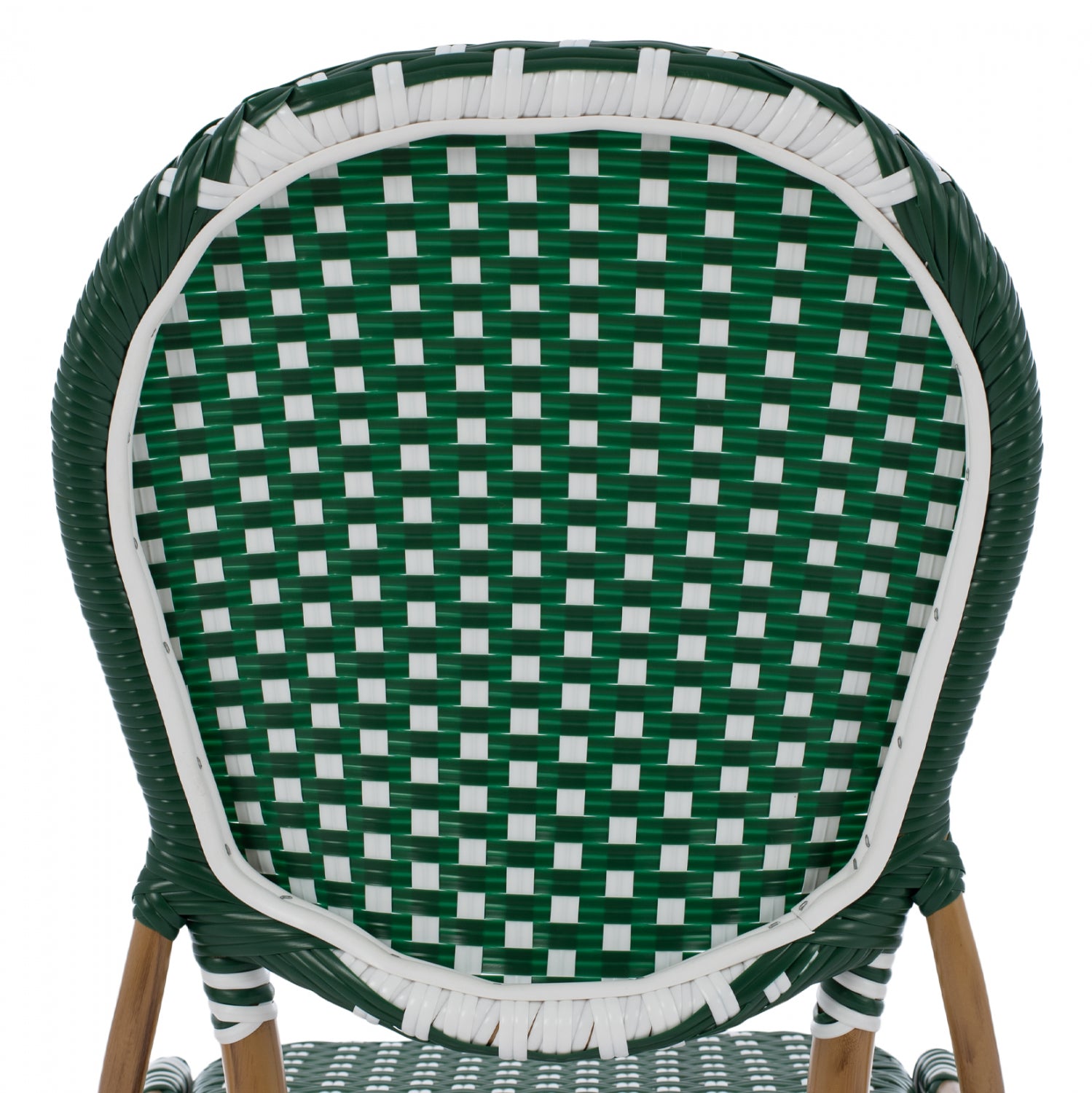 ΚΑΡΕΚΛΑ ΑΛΟΥΜΙΝΙΟΥ BAMBOO LOOK ΜΕ WICKER ΠΡΑΣΙΝΟ ΛΕΥΚΟ HM5792.01 47x55x98 εκ. - Pakobazaar