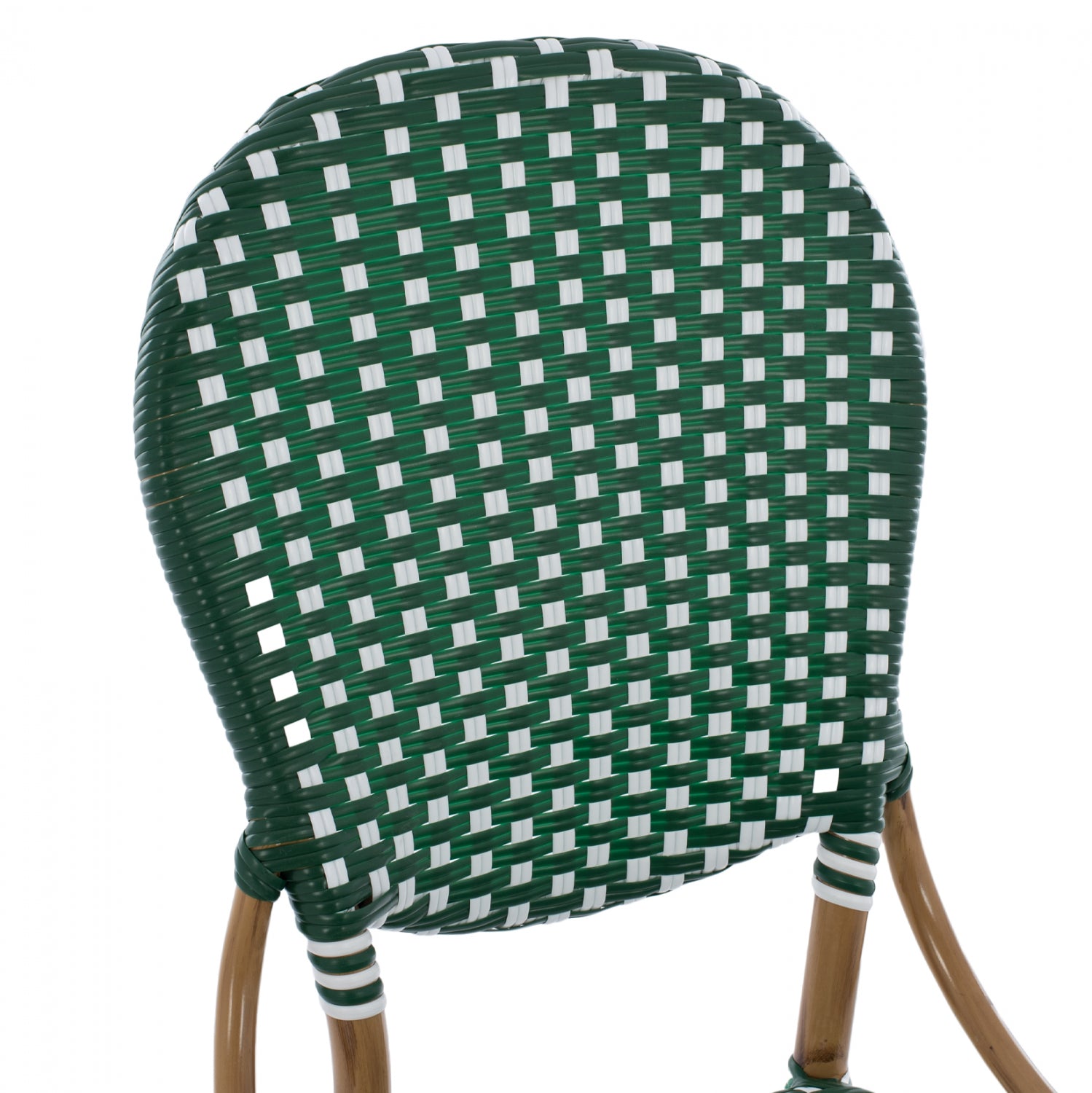 ΚΑΡΕΚΛΑ ΑΛΟΥΜΙΝΙΟΥ BAMBOO LOOK ΜΕ WICKER ΠΡΑΣΙΝΟ ΛΕΥΚΟ HM5792.01 47x55x98 εκ. - Pakobazaar