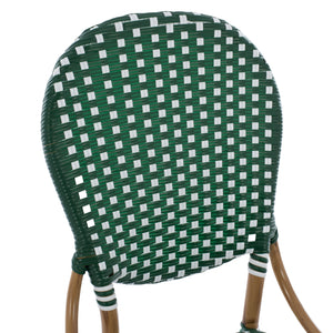 ΚΑΡΕΚΛΑ ΑΛΟΥΜΙΝΙΟΥ BAMBOO LOOK ΜΕ WICKER ΠΡΑΣΙΝΟ ΛΕΥΚΟ HM5792.01 47x55x98 εκ. - Pakobazaar