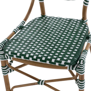ΚΑΡΕΚΛΑ ΑΛΟΥΜΙΝΙΟΥ BAMBOO LOOK ΜΕ WICKER ΠΡΑΣΙΝΟ ΛΕΥΚΟ HM5792.01 47x55x98 εκ. - Pakobazaar