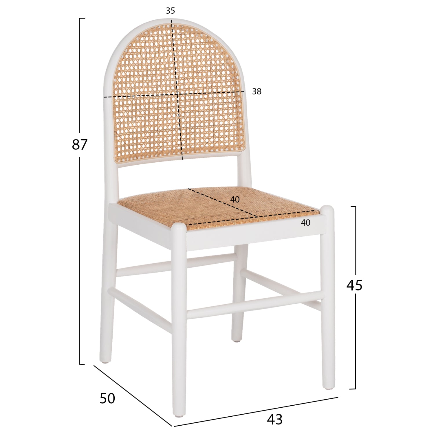 ΚΑΡΕΚΛΑ ΑΠΟ ΟΞΙΑ ΣΕ ΛΕΥΚΟ-RATTAN ΜΠΕΖ HM9407.03 43x50x87Yεκ. - Pakobazaar