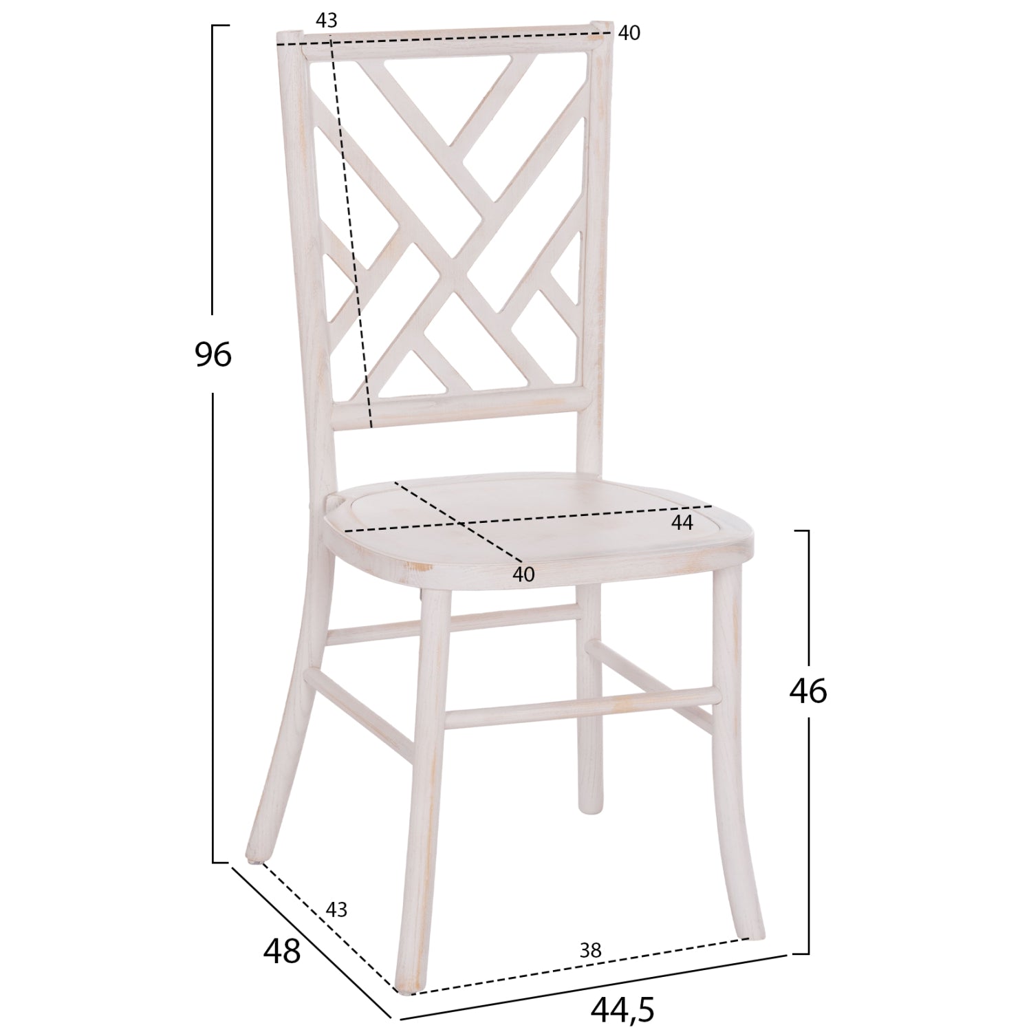 ΚΑΡΕΚΛΑ ΑΠΟ ΞΥΛΟ ΤΟΟΝ WHITE WASH 44.5x48x96Υεκ.HM9410.05 - Pakobazaar