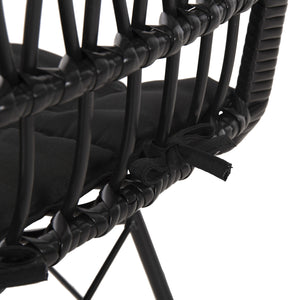 ΚΑΡΕΚΛΑ ΕΞ.ΧΩΡΟΥ ALLEGRA HM5453.12 ΜΕΤΑΛΛΟ-ΜΑΞΙΛΑΡΙ-WICKER ΜΑΥΡΟ 52x52x83,5Yεκ. - Pakobazaar