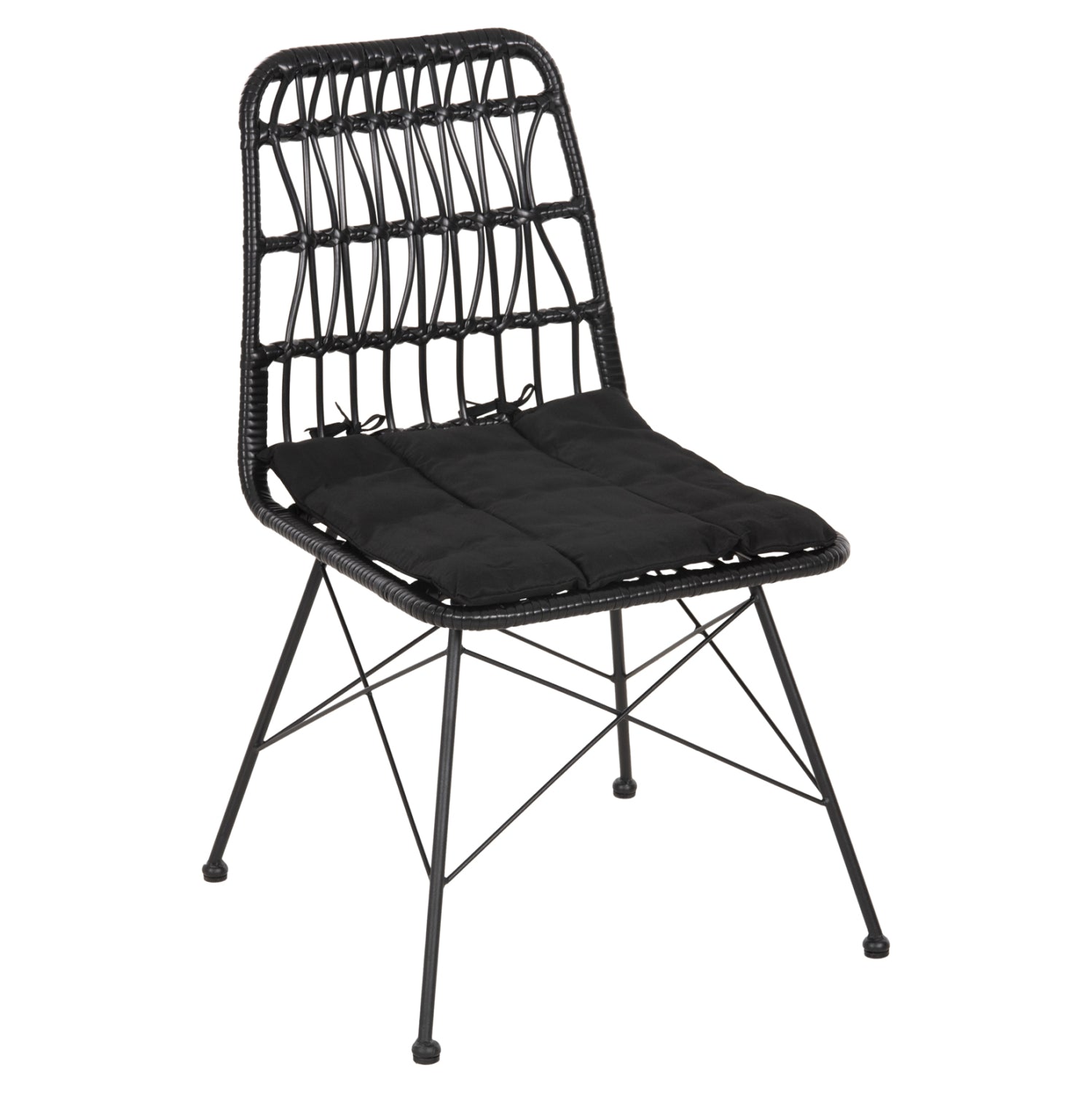 ΚΑΡΕΚΛΑ ΕΞ.ΧΩΡΟΥ ALLEGRA HM5453.12 ΜΕΤΑΛΛΟ-ΜΑΞΙΛΑΡΙ-WICKER ΜΑΥΡΟ 52x52x83,5Yεκ. - Pakobazaar