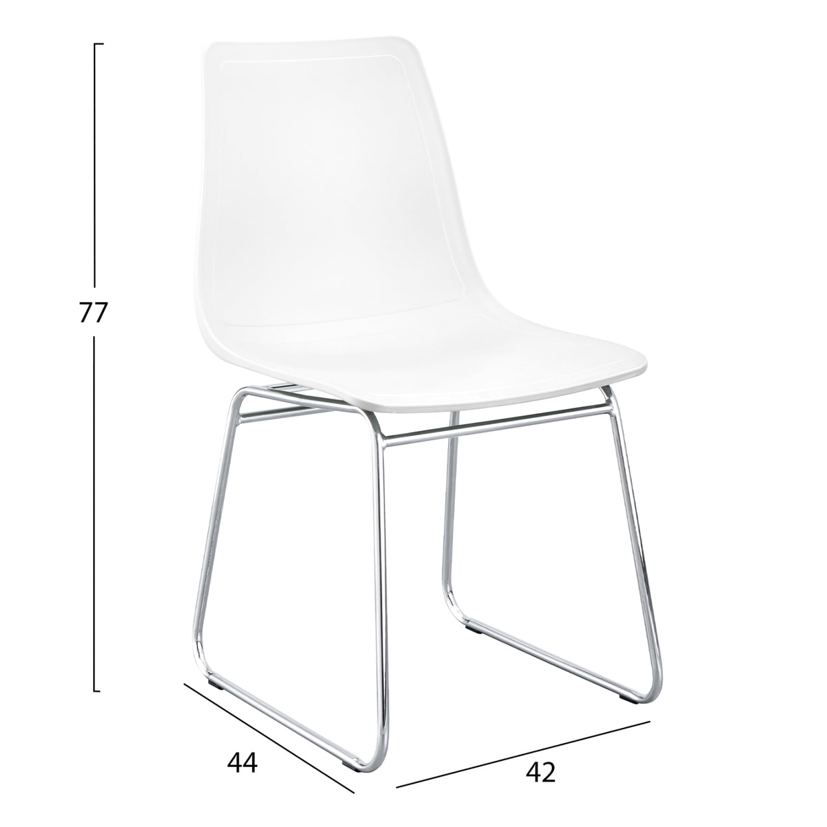ΚΑΡΕΚΛΑ HYGGE HM18485.01 ΠΟΛΥΠΡΟΠΥΛΕΝΙΟ ΛΕΥΚΟ-ΜΕΤΑΛΛΟ ΧΡΩΜΙΟΥ 42x44x77Υεκ - Pakobazaar
