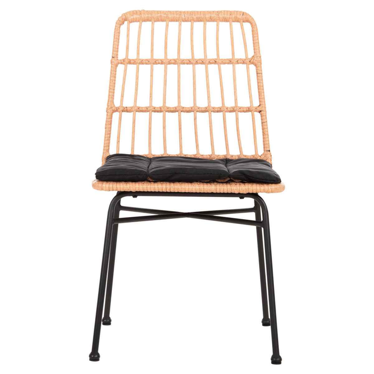 ΚΑΡΕΚΛΑ ALLEGRA HM5705.11 ΜΑΥΡΗ ΜΕΤΑΛΛΙΚΗ ΜΕ ΜΑΞΙΛΑΡΙ-WICKER ΜΠΕΖ 46,5x50x85Υεκ. - Pakobazaar