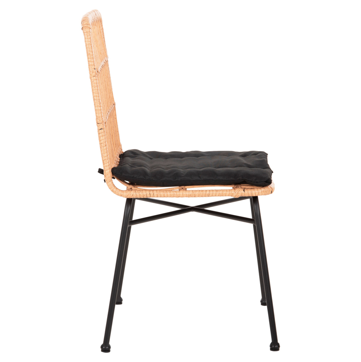 ΚΑΡΕΚΛΑ ALLEGRA HM5705.11 ΜΑΥΡΗ ΜΕΤΑΛΛΙΚΗ ΜΕ ΜΑΞΙΛΑΡΙ-WICKER ΜΠΕΖ 46,5x50x85Υεκ. - Pakobazaar