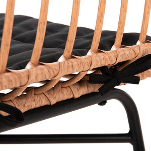 ΚΑΡΕΚΛΑ ALLEGRA HM5705.11 ΜΑΥΡΗ ΜΕΤΑΛΛΙΚΗ ΜΕ ΜΑΞΙΛΑΡΙ-WICKER ΜΠΕΖ 46,5x50x85Υεκ. - Pakobazaar