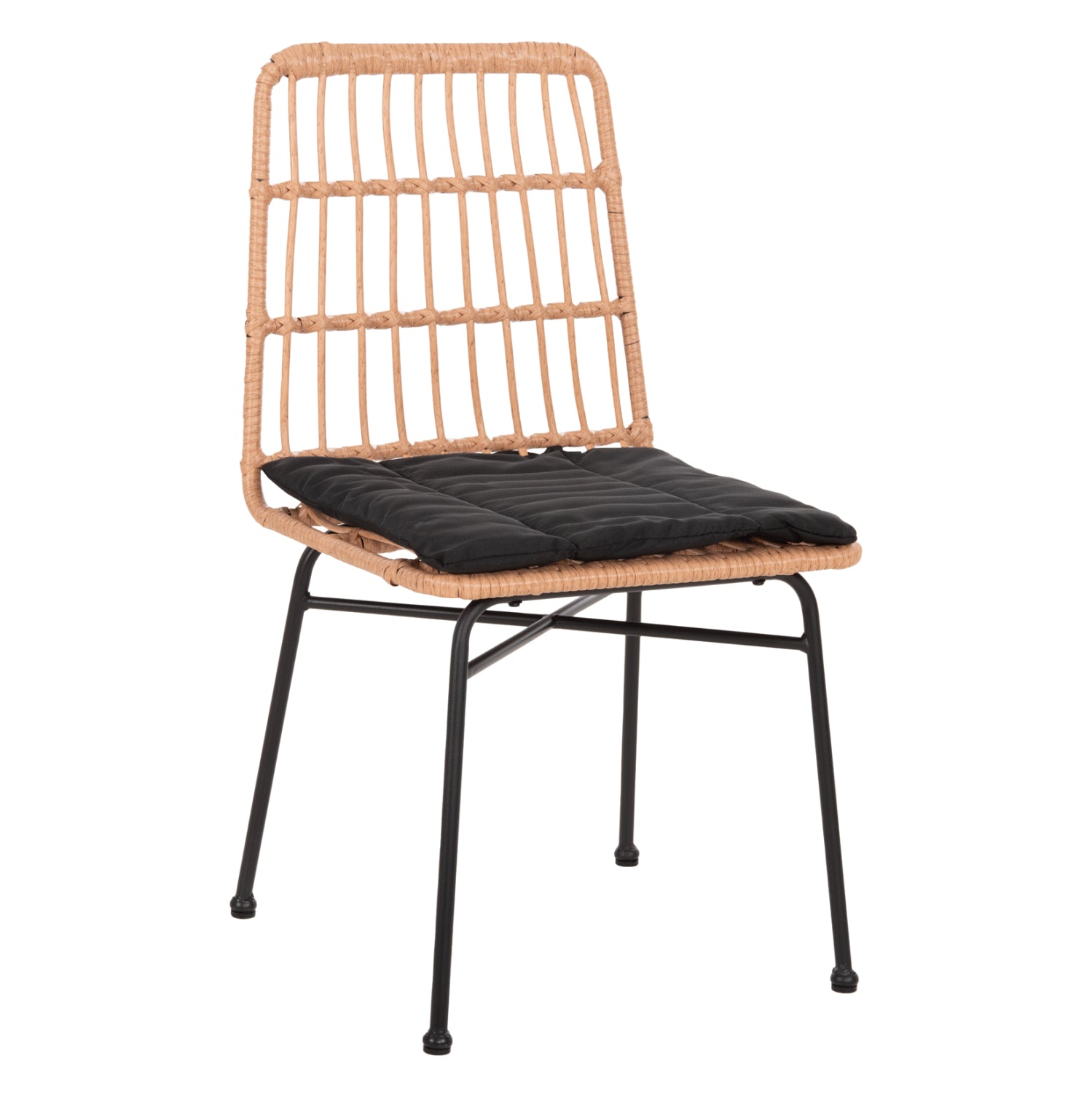 ΚΑΡΕΚΛΑ ALLEGRA HM5705.11 ΜΑΥΡΗ ΜΕΤΑΛΛΙΚΗ ΜΕ ΜΑΞΙΛΑΡΙ-WICKER ΜΠΕΖ 46,5x50x85Υεκ. - Pakobazaar