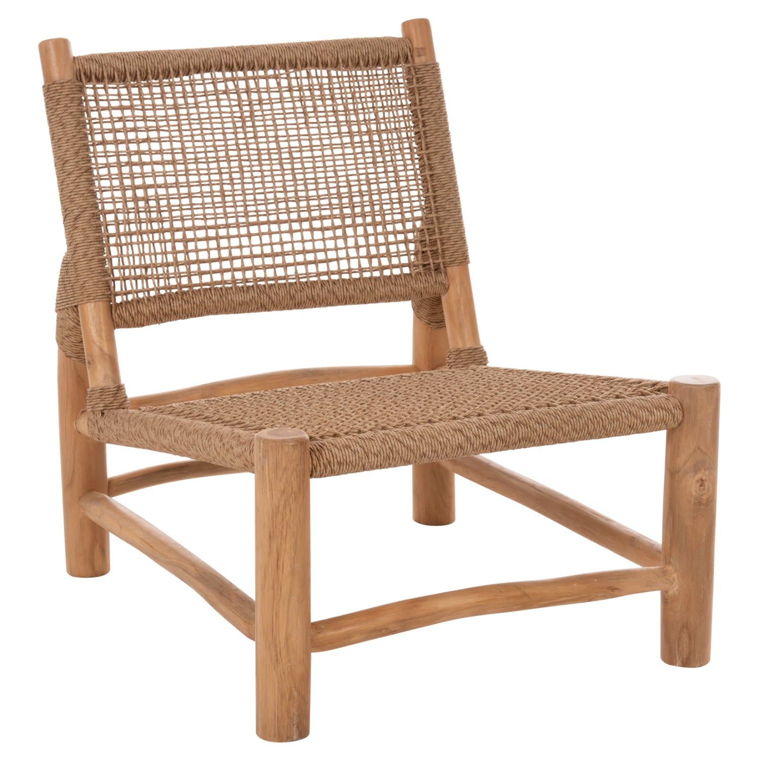 ΚΑΡΕΚΛΑ LONDER HM5986 ΞΥΛΟ TEAK ΣΕ ΦΥΣΙΚΟ ΚΑΙ ΣΥΝΘΕΤΙΚΟ RATTAN 63x77x77Υεκ. - Pakobazaar