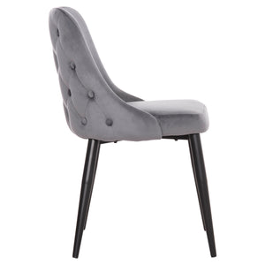 ΚΑΡΕΚΛΑ SERENITY HM8527.11 ΒΕΛΟΥΔΟ ΓΚΡΙ ΜΕ ΜΑΥΡΑ ΜΕΤΑΛΛΙΚΑ ΠΟΔΙΑ 51x54x83,5Υεκ. - Pakobazaar