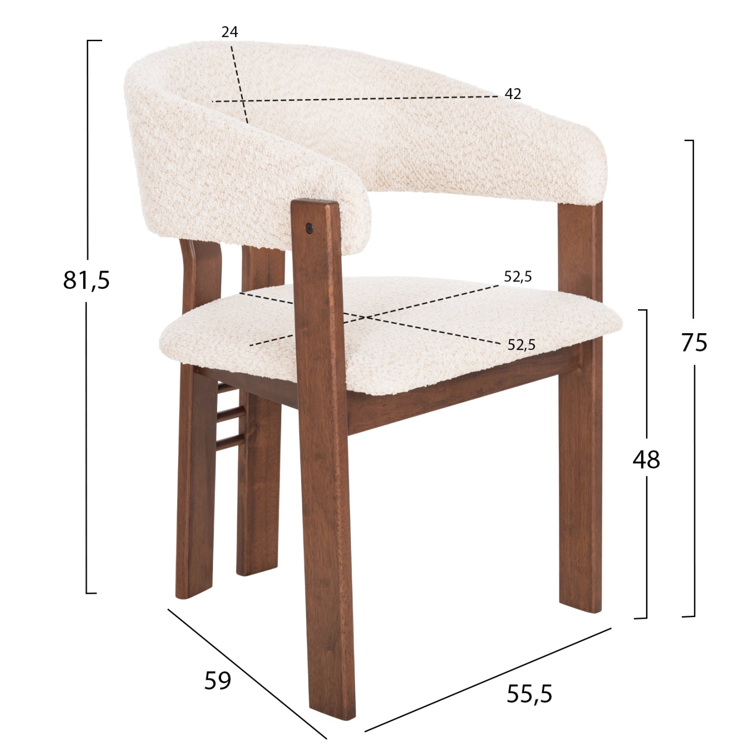 ΚΑΡΕΚΛΑ ZARRA HM9970.03 RUBBERWOOD ΣΕ ΚΑΡΥΔΙ-ΕΚΡΟΥ ΜΠΟΥΚΛΕ ΥΦΑΣΜΑ 55,5x59x81,5Υεκ - Pakobazaar