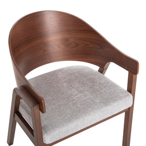 ΚΑΡΕΚΛΑ NERO HM9972 RUBBERWOOD ΣΕ ΚΑΡΥΔΙ-ΓΚΡΙ ΥΦΑΣΜΑ ΚΑΘΙΣΜΑ 56x56x78Yεκ. - Pakobazaar
