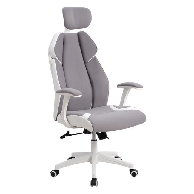 ΚΑΡΕΚΛΑ ΓΡΑΦΕΙΟΥ SALENA HM1086.10 ΣΕ ΓΚΡΙ ΛΕΥΚΟ ΧΡΩΜΑ 65x73x130 εκ. - Pakobazaar