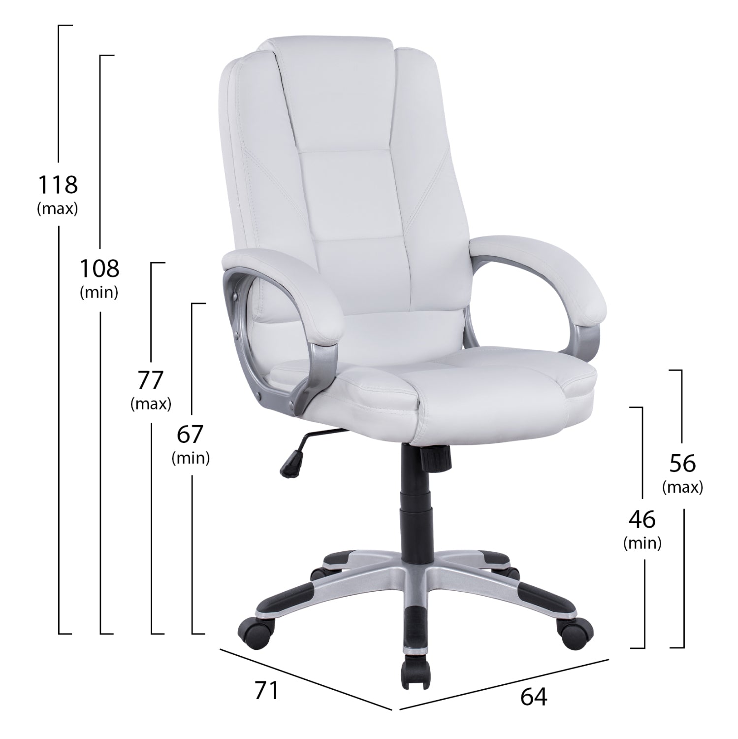 ΚΑΡΕΚΛΑ ΓΡΑΦΕΙΟΥ JAYA HM1091.02 ΛΕΥΚΗ 64Χ71Χ118 ΕΚ - Pakobazaar