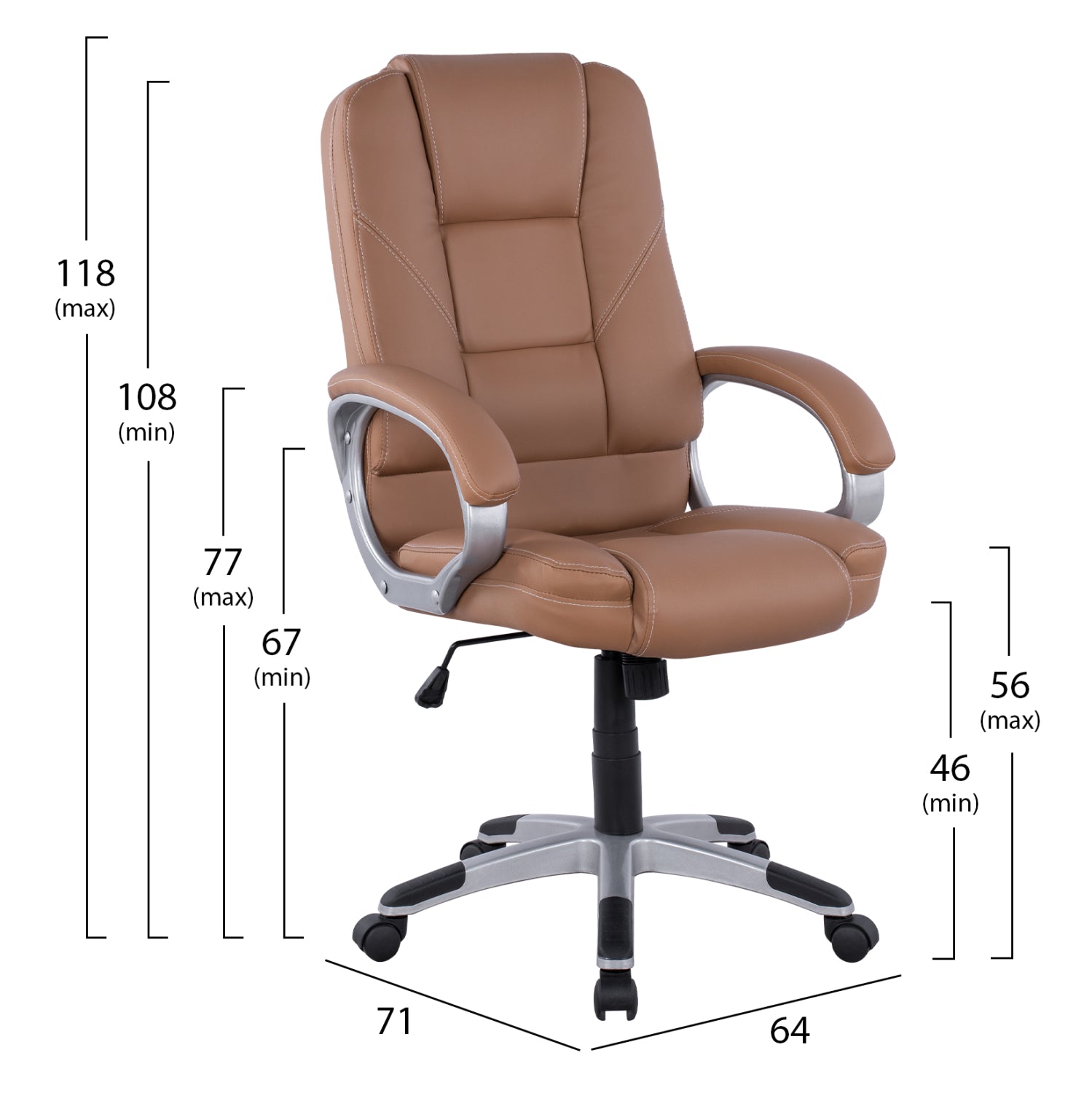 ΚΑΡΕΚΛΑ ΓΡΑΦΕΙΟΥ JAYA HM1091.09 CAMEL 64Χ71Χ118 ΕΚ - Pakobazaar