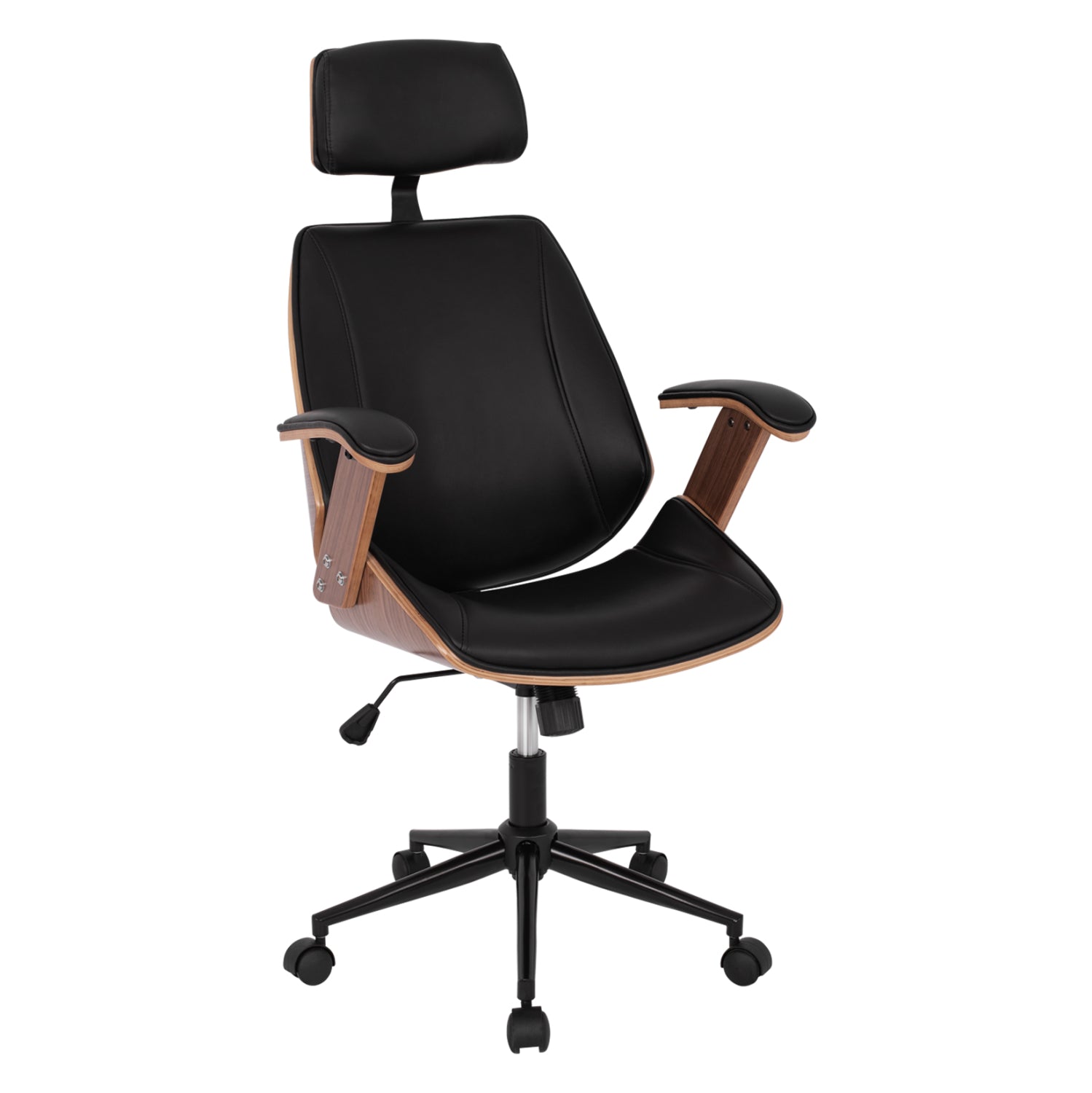 ΚΑΡΕΚΛΑ ΓΡΑΦΕΙΟΥ ΔΙΕΥΘΥΝΤΙΚΗ SUPERIOR PRO HM1109.01 ΚΑΡΥΔΙ-ΜΑΥΡO PU 63x67x123Yεκ. - Pakobazaar