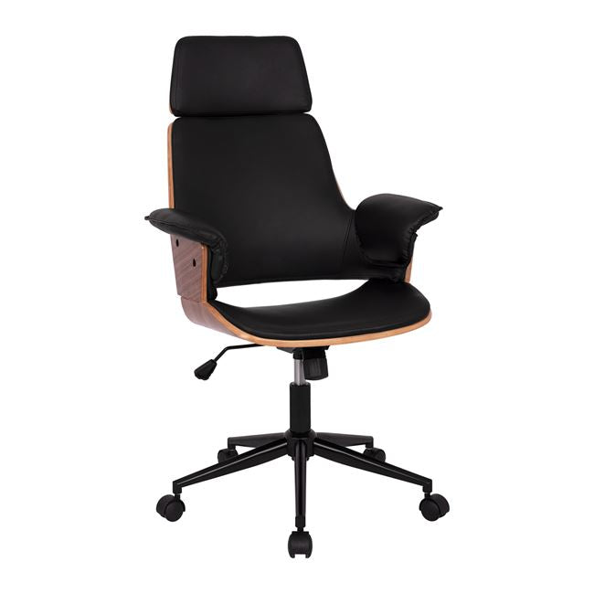 ΚΑΡΕΚΛΑ ΓΡΑΦΕΙΟΥ ΔΙΕΥΘΥΝΤΙΚΗ SUPERIOR PRO HM1110.01 ΚΑΡΥΔΙ-ΜΑΥΡΗ 67x66x120 cm - Pakobazaar