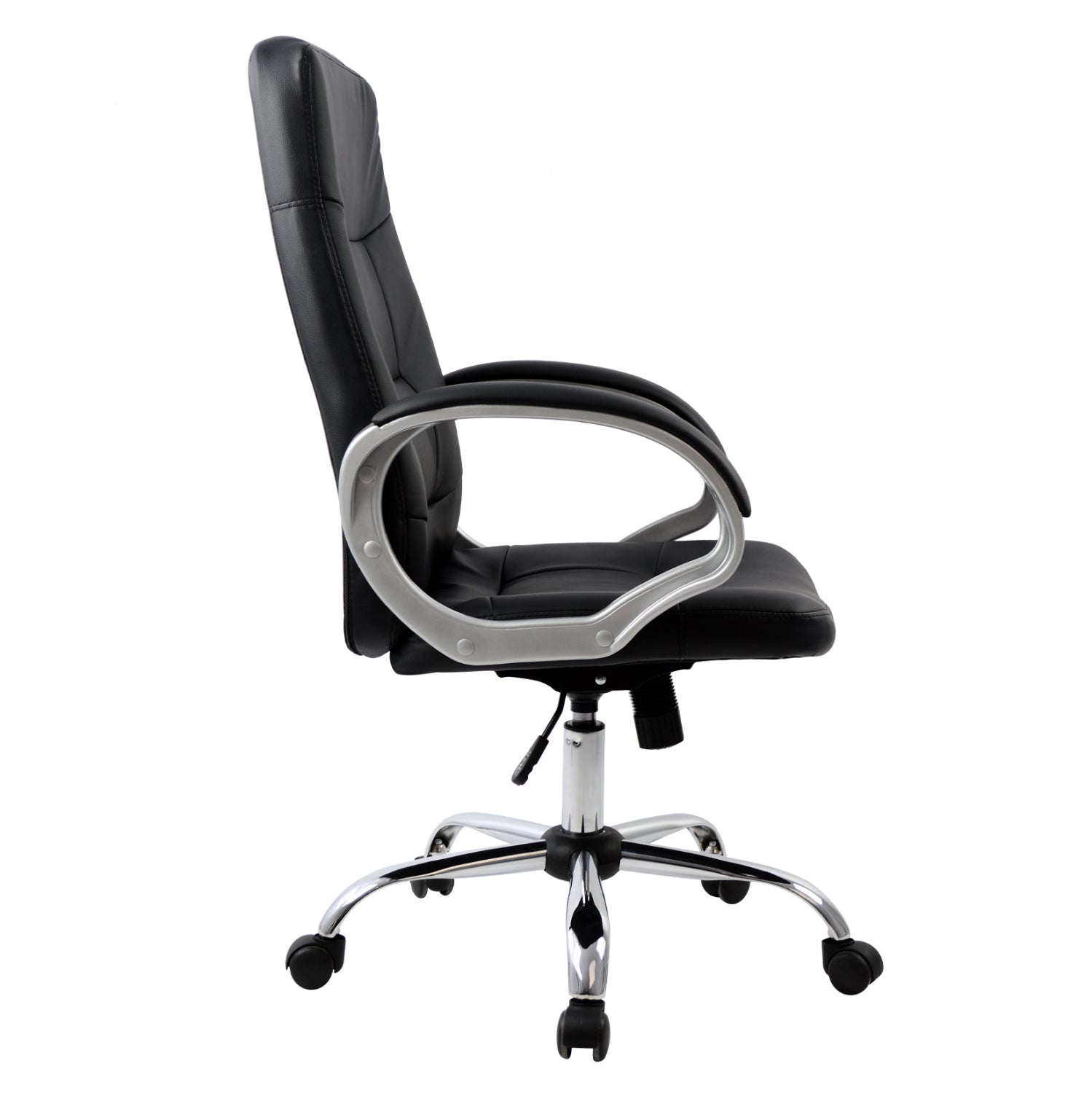 ΚΑΡΕΚΛΑ ΓΡΑΦΕΙΟΥ IVERN HM1024.01 ΜΑΥΡΗ ΔΙΕΥΘΥΝΤΙΚΗ ΜΕ ΠΟΔΙ ΧΡΩΜΙΟΥ 64x55x112-120Υ εκ. - Pakobazaar