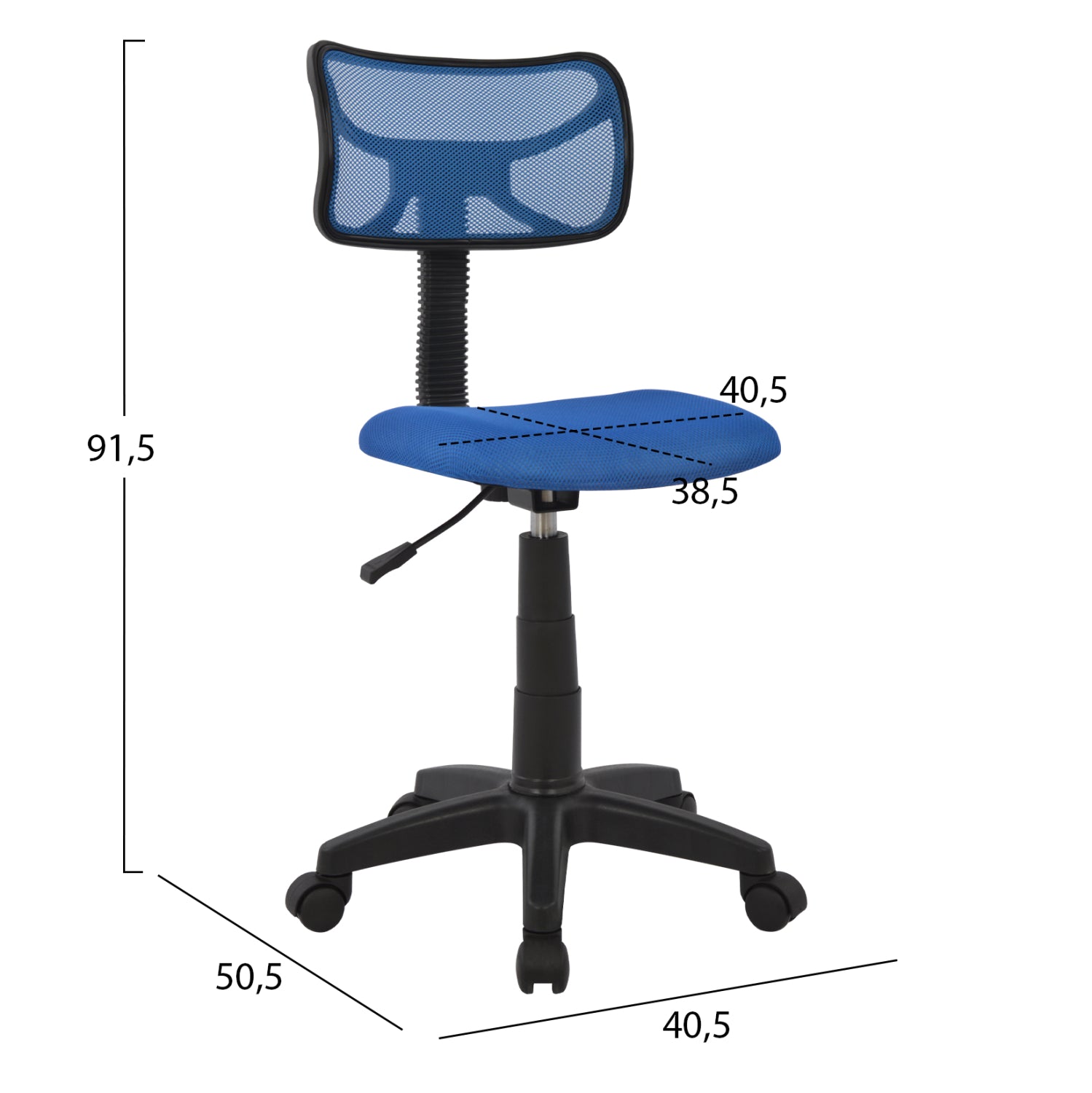 ΚΑΡΕΚΛΑ ΓΡΑΦΕΙΟΥ AKHILA HM1026.06 ΜΠΛΕ ΥΦΑΣΜΑ MESH 40,5x50,5x91,5 εκ. - Pakobazaar