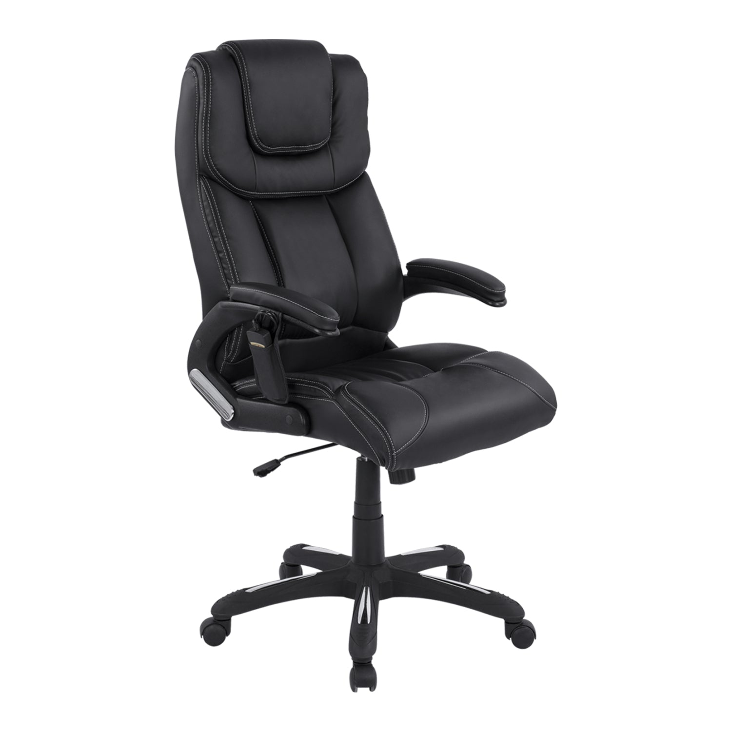 ΚΑΡΕΚΛΑ ΓΡΑΦΕΙΟΥ THORIN HM1050.01 ΜΕ MASSAGE ΜΑΥΡΗ HOMEMARKT 62x70x127Y εκ. - Pakobazaar