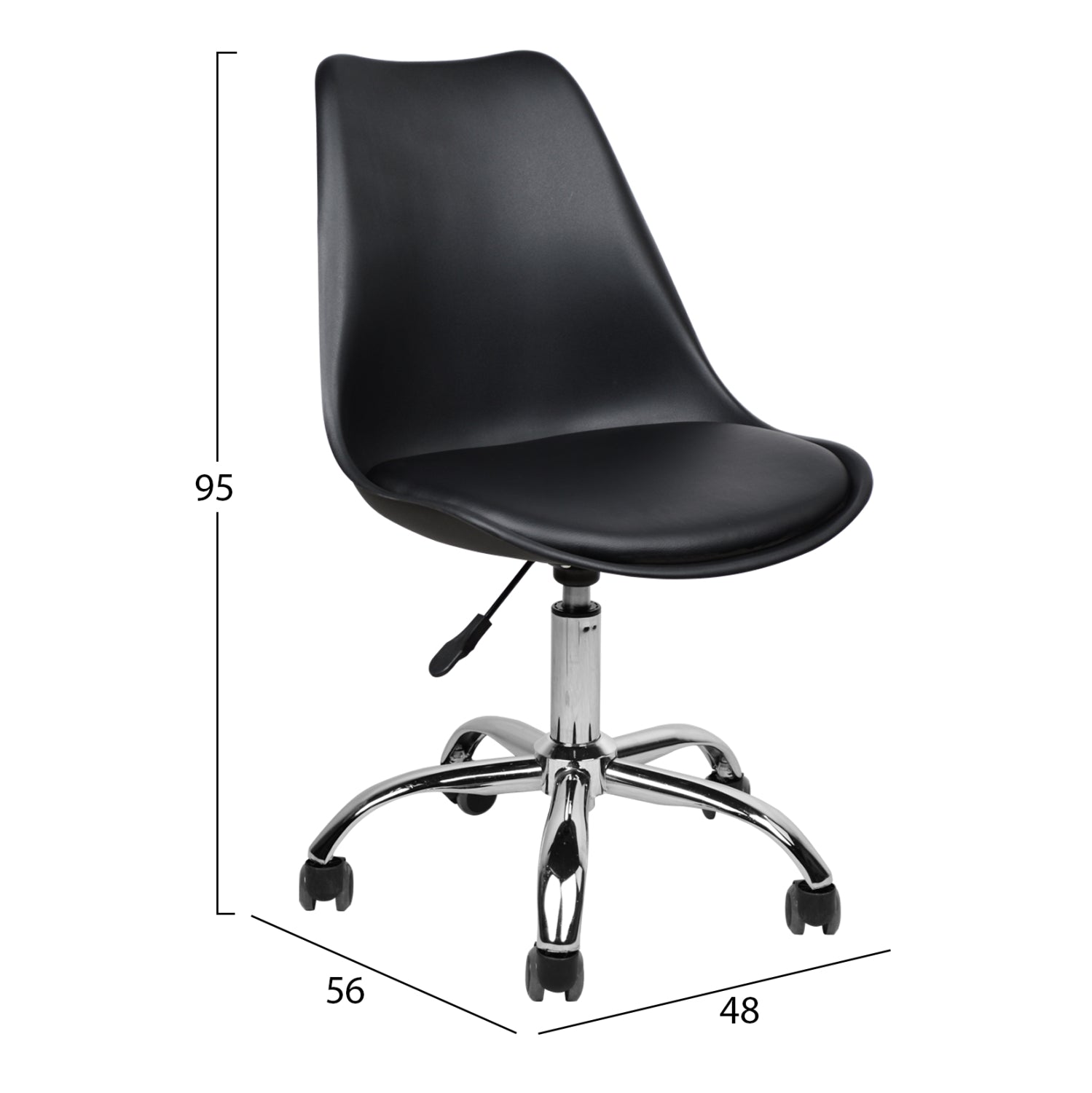 ΚΑΡΕΚΛΑ ΓΡΑΦΕΙΟΥ VEGAS HM1052.01 ΜΑΥΡΗ 48x56x95 εκ. - Pakobazaar