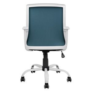 ΚΑΡΕΚΛΑ ΓΡΑΦΕΙΟΥ MALFOI HM1053.06 ΜΠΛΕ MESH & ΠΟΔΙ ΜΕΤΑΛΛΙΚΟ 58x59x103 εκ. - Pakobazaar